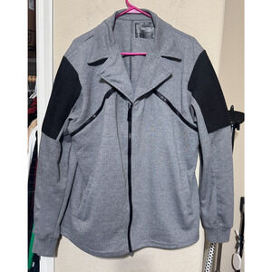 Brooklyn Standard track athletic jacket full zip grey womens 2XL casual knit